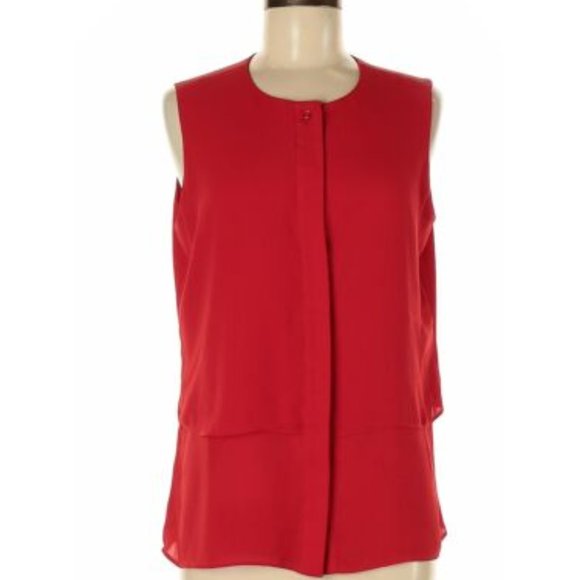 The Limited Red Sleeveless Blouse M - Picture 5 of 6